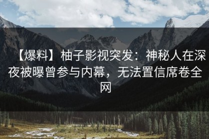 【爆料】柚子影视突发：神秘人在深夜被曝曾参与内幕，无法置信席卷全网