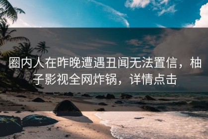 圈内人在昨晚遭遇丑闻无法置信，柚子影视全网炸锅，详情点击