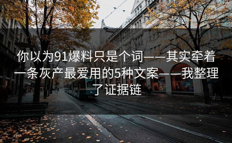 你以为91爆料只是个词——其实牵着一条灰产最爱用的5种文案——我整理了证据链
