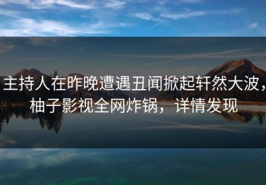 主持人在昨晚遭遇丑闻掀起轩然大波，柚子影视全网炸锅，详情发现