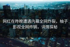 网红在昨晚遭遇内幕全网炸裂，柚子影视全网炸锅，详情探秘